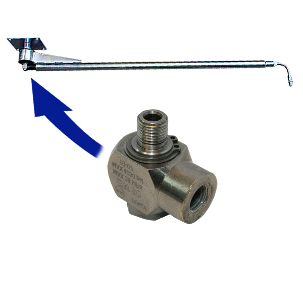 Монтаж фитинг поворотного SW90 углового на консоль (1/4