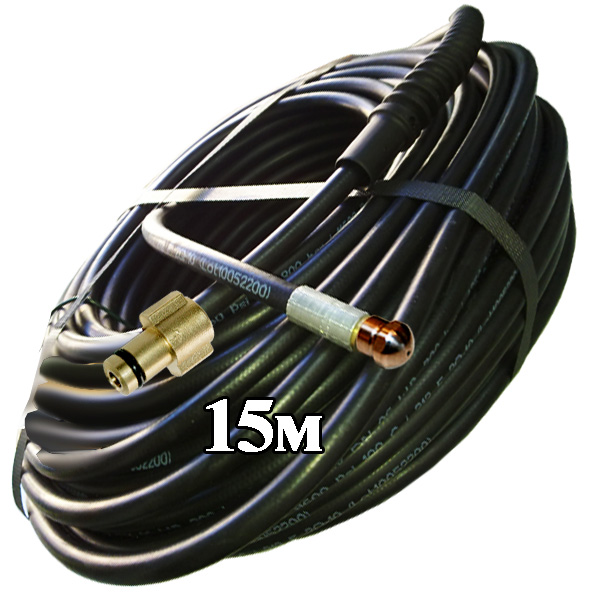 шланг каналопромывочный интерскол, huter, робинзон 15 м - №12