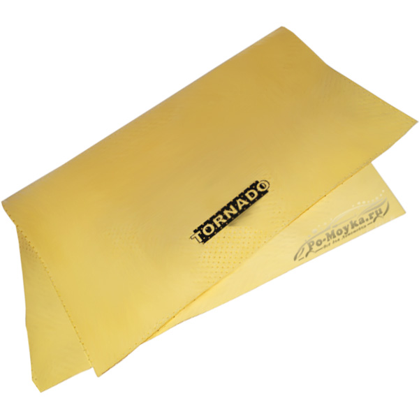 замша неперфорированная мягкая для автомойки 55х40 жёлтая