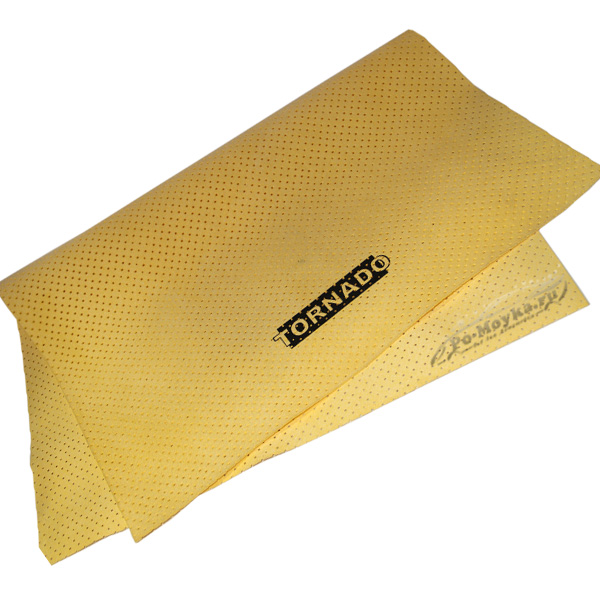 замша перфорированная для автомойки 55х40 жёлтая