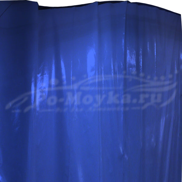 штора пвх для автомойки (автосервиса). синяя штора.