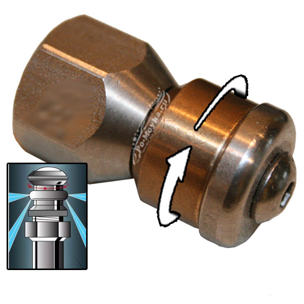 форсунка вращающаяся на шланг каналопромывочный 1/4" 055