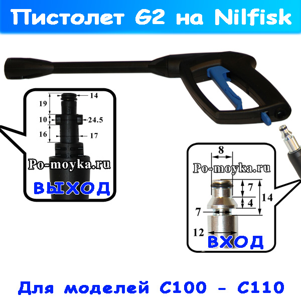 Пистолет для nilfisk G2 к минимойке бытовой серии C и E