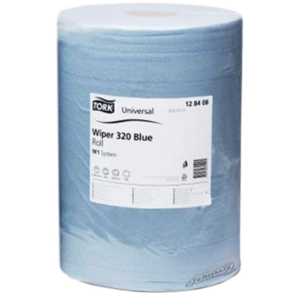 двухслойные салфетки wiper 320 blue на 1000 отрывов 34х37 см от tork