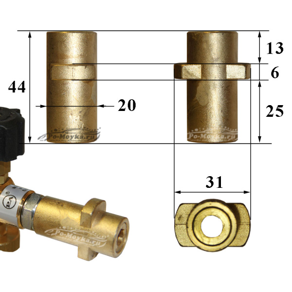 переходник karcher т-образный с наружной резьбой м22х1,5