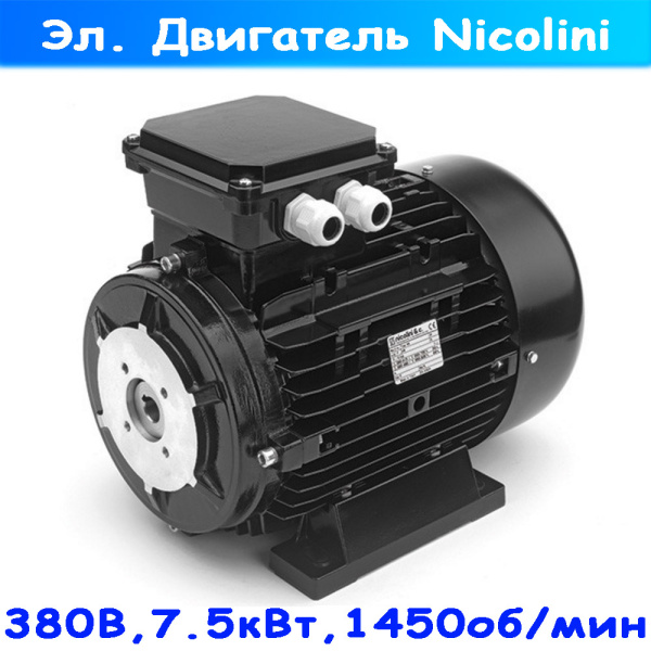 T41327/5IN1A4M0 электродвигатель 3-х фазный Nicolini для АВД, мощность 7.5 кВт 1450 об/мин