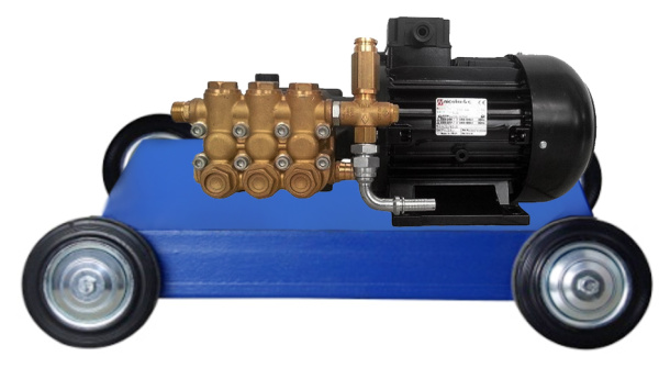 Аппарат высокого давления на 200 Бар с помпой Huwk и двигателем Nicolini на станине - GIDRA F4 15/200 со сбросом