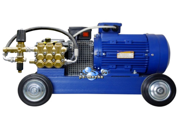 Аппарат высокого давления с Total Stop Gidra на станине с колёсами M2 15/200 для автомоек, давление 200 Бар