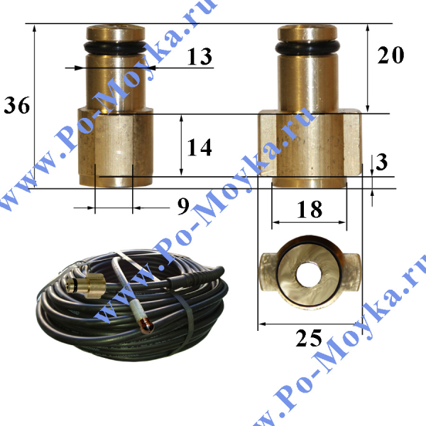 Шланг каналопромывочный 20 м на Huter с 2015, Интерскол, Sturm - №12