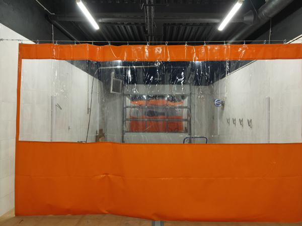 штора для автомойки (автосервиса). прозрачная штора