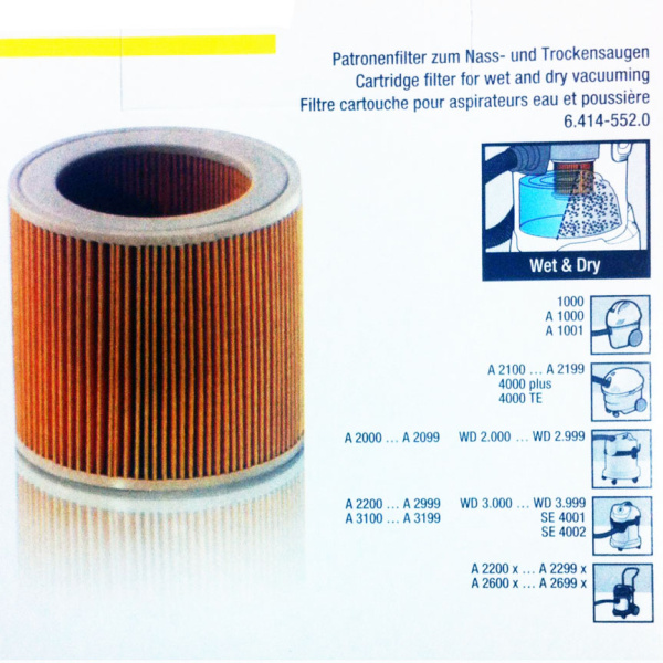 фильтр на пылесос керхер серии a, wd, mv, se 6.414-552