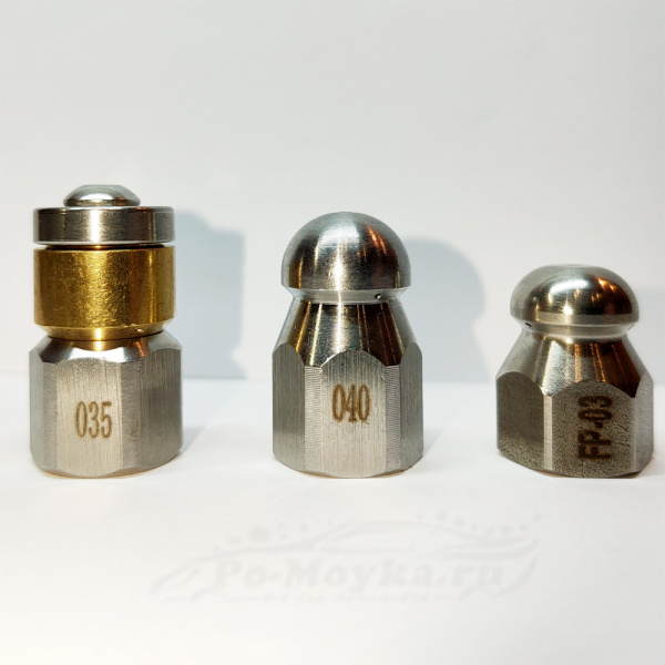 форсунки каналопромывочные с вращением, с боем назад (3х0) и 3х1, 035-040