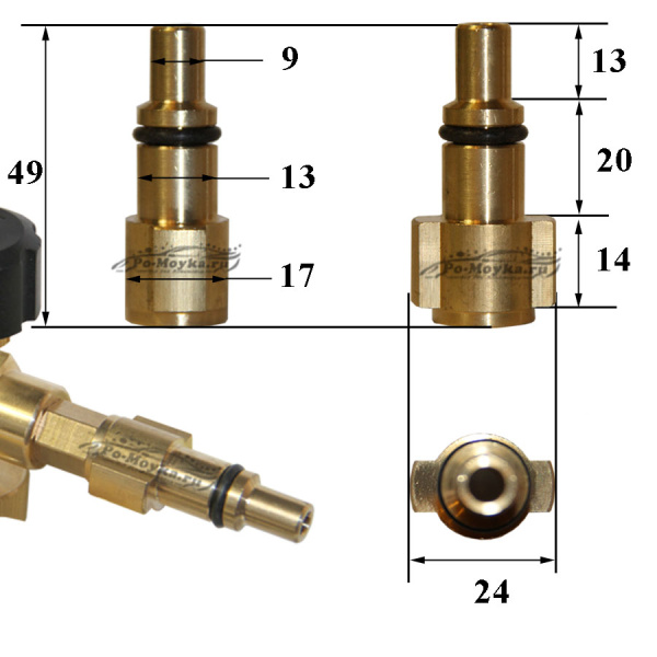 переходник elitech, lavor, champion, hitachi - м22х1,5ш- №9r