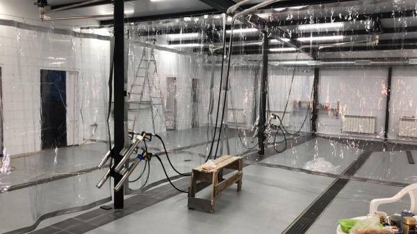 штора пвх для автомойки (автосервиса). чёрная штора