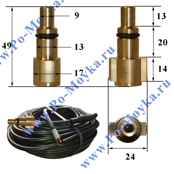 Канализационный шланг Flexy №9 на Prorab, Champion, Sterwins 40 м