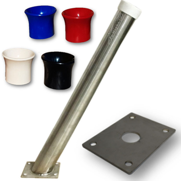 держатель пистолета напольный с плоским основанием нерж