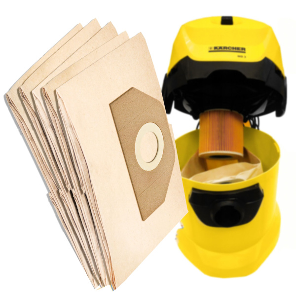 бумажные мешки на пылесос karcher mv3, wd3 ... 6.959-130, 5 шт
